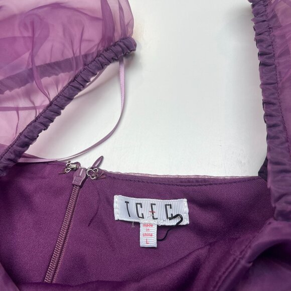 NWOT Women's TCEC Magenta Babydoll Dress - Picture 5 of 5